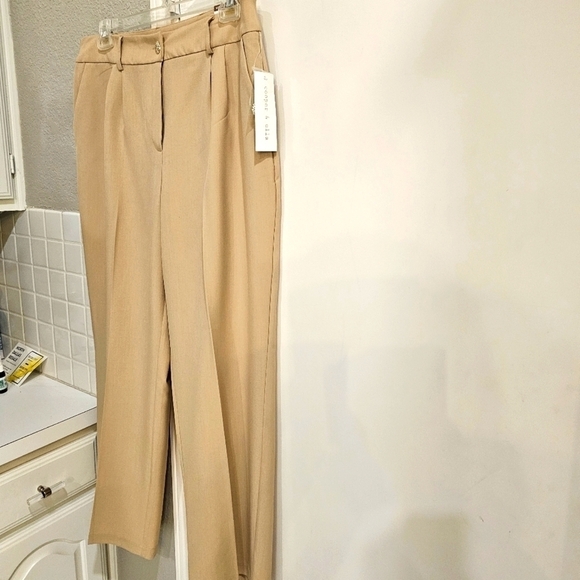 NWT Cooper & Ella Wide Leg Decorative Button Zip Closure Cream Pant Size 14 - Picture 7 of 10